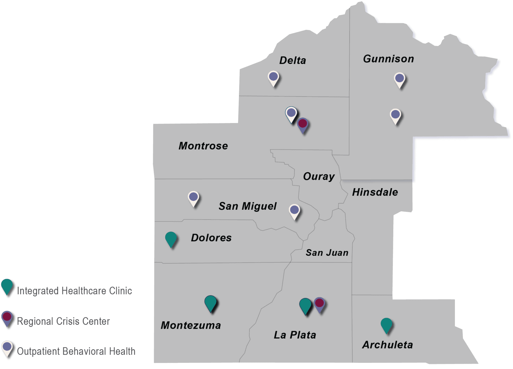 axis health system map of locations in colorado